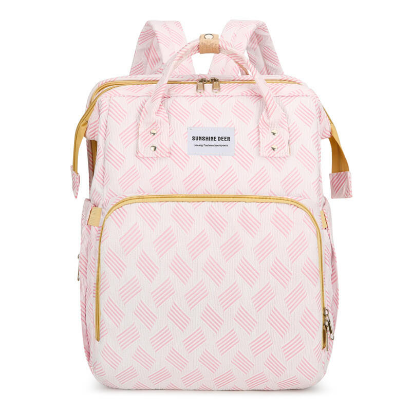 Deer changing backpack with bassinet and USB charger pink Sunshine