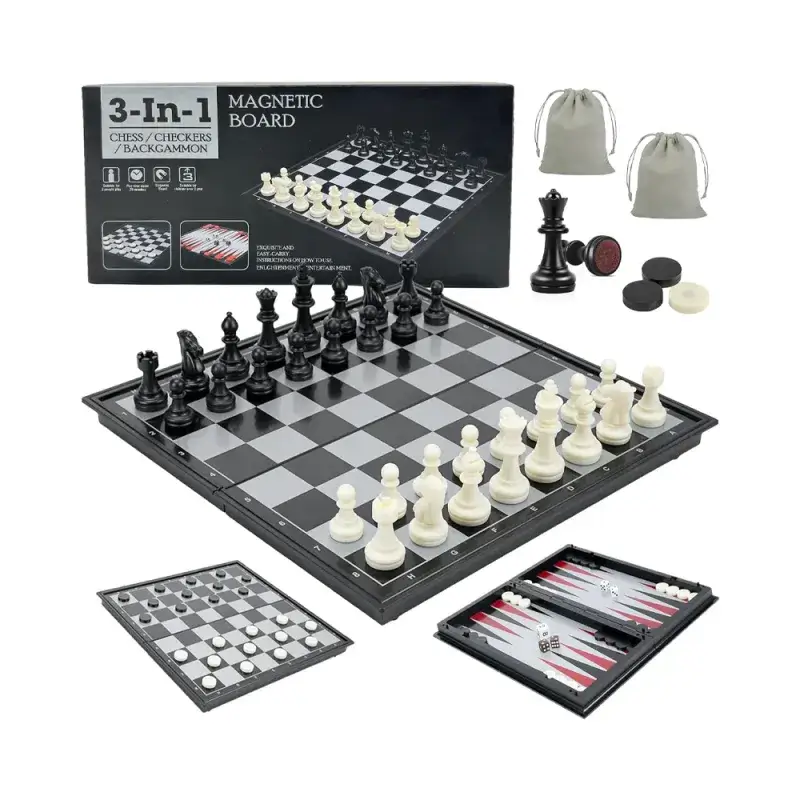 Jeu d'échecs magnétique 3 en 1 (6A+)