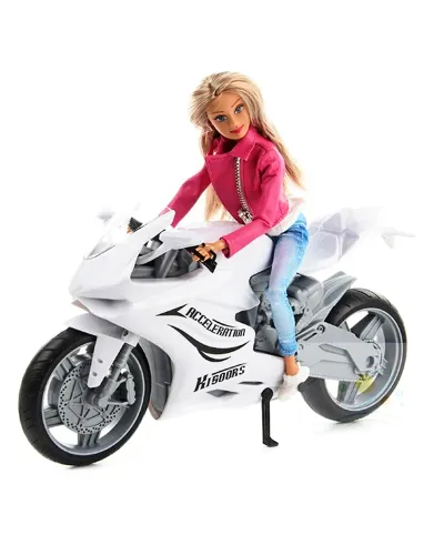 Poupée avec moto 3 ans et + Blanc Defa Lucy