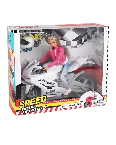 Poupée avec moto 3 ans et + Blanc Defa Lucy