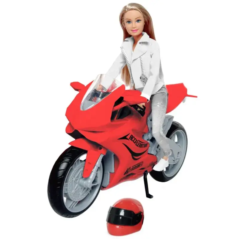 Poupée avec moto 3 ans et + Rouge Defa Lucy Poupée avec moto 3 ans et + Rouge Defa Lucy