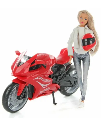 Poupée avec moto 3 ans et + Rouge Defa Lucy