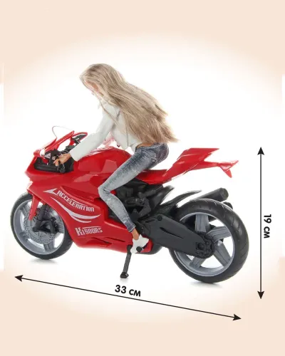 Poupée avec moto 3 ans et + Rouge Defa Lucy