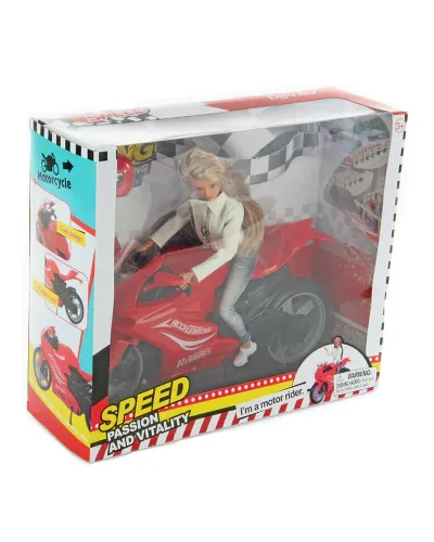 Poupée avec moto 3 ans et + Rouge Defa Lucy