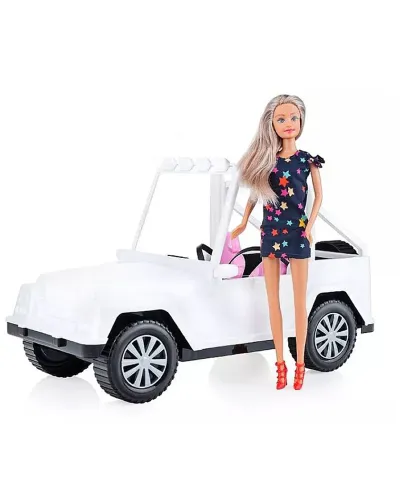 Muñeca con jeep 4x4 blanco Defa Lucy