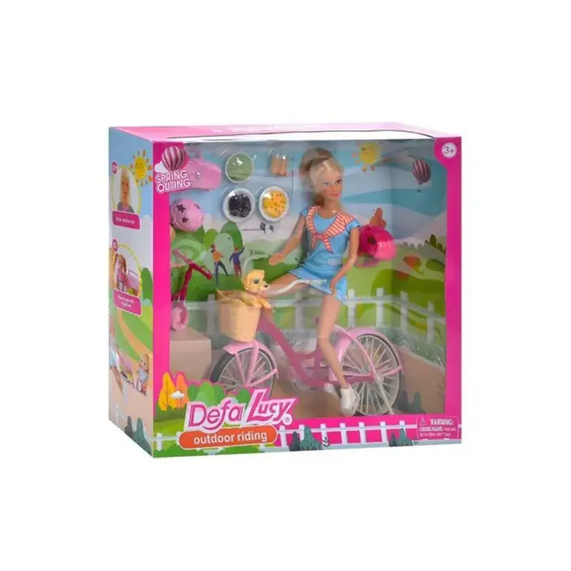 Poupée avec Vélo & sa Petite Fille 3A+ Bleu