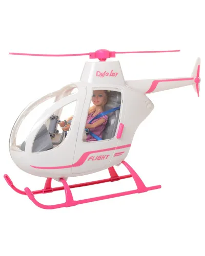 Poupée avec hélicoptère Blanc Defa Lucy