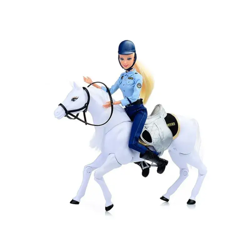Poupée police avec cheval blanc Defa Lucy
