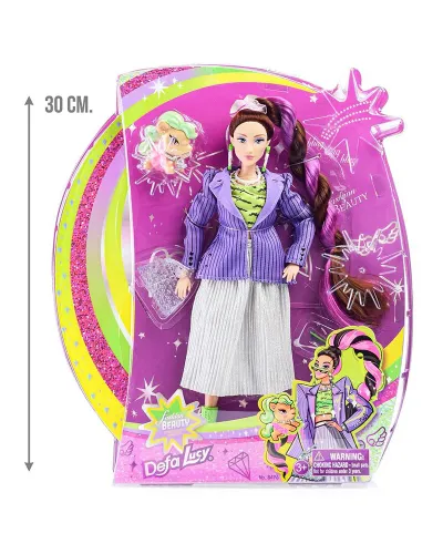 Muñeca de moda con unicornio Defa Lucy