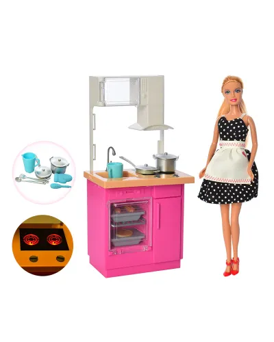 Poupée cuisinière avec Accessoires Defa Lucy 3A+