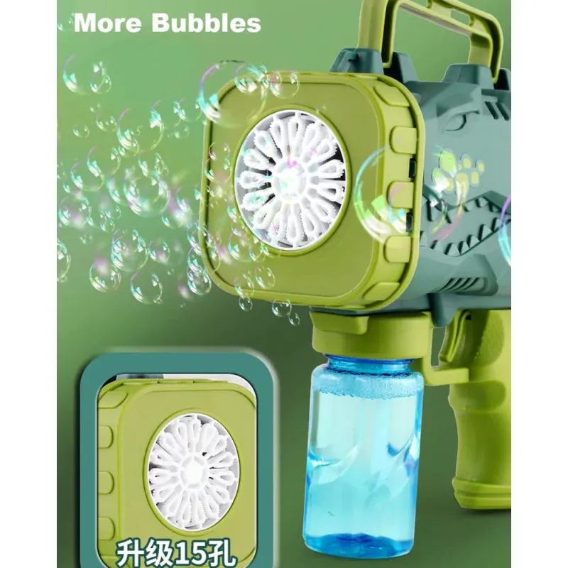 Pistolet à Bulles électrique Bazooka - Dinosaure