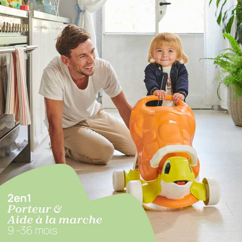Tortue Walk & Ride ECO+ Chicco, aide à la marche et porteur 2 en 1, vue de détail