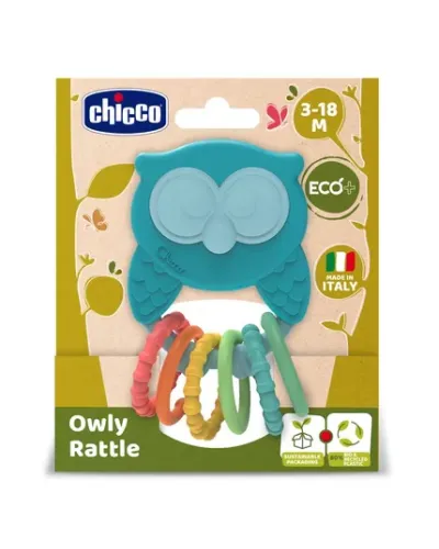 Sonajero búho con anillas Eco+ Chicco