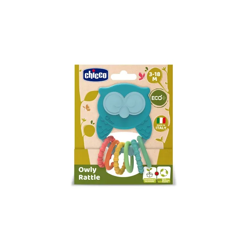 Sonajero búho con anillas Eco+ Chicco