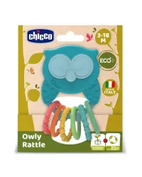 Hochet hibou avec anneau Eco+ Chicco
