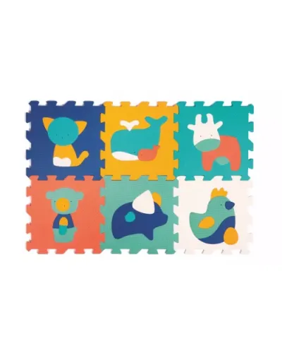 Tapis de jeu dalles 6 animaux dès 10 mois Ludi