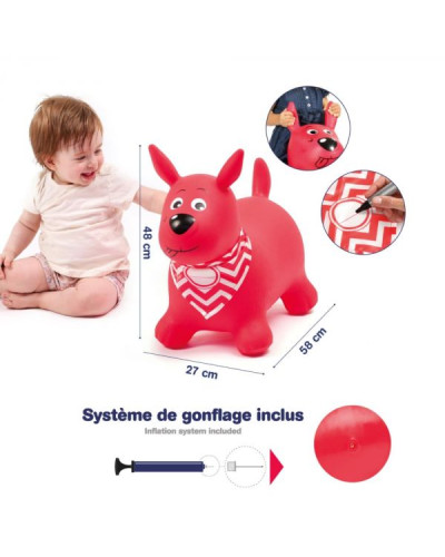 Jouet gonflable Mon Chien Sauteur rose dès 10 mois Ludi
