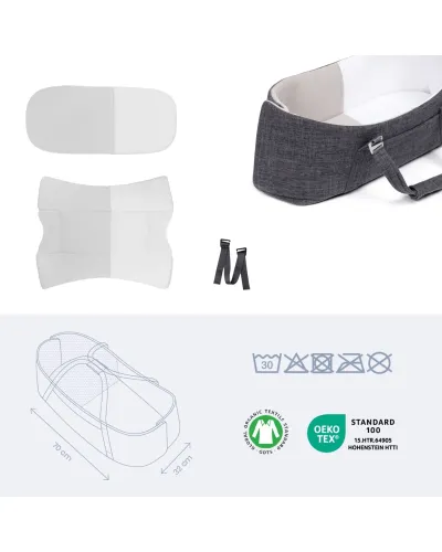 Nest &amp; Go Moses basket Grey Doomoo