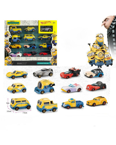 set de 12 voitures minions | la maison du bebe