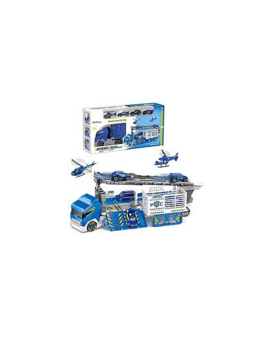 Car transporter truck blue