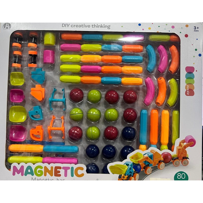 Jeu de blocs de magnetiques 90 pcs CH1094 Magnetic bar train | la maison du bebe Jeu de blocs de magnetiques 90 pcs CH1094 Magnetic bar train | la maison du bebe