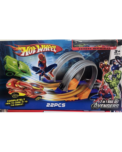 Avengers double loop car track Hot Wheels