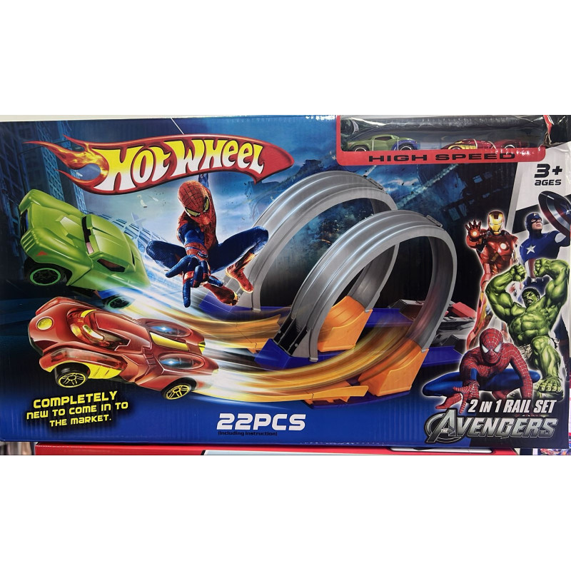 Circuit Hot Wheel Double looping Avengers | la maison du bebe