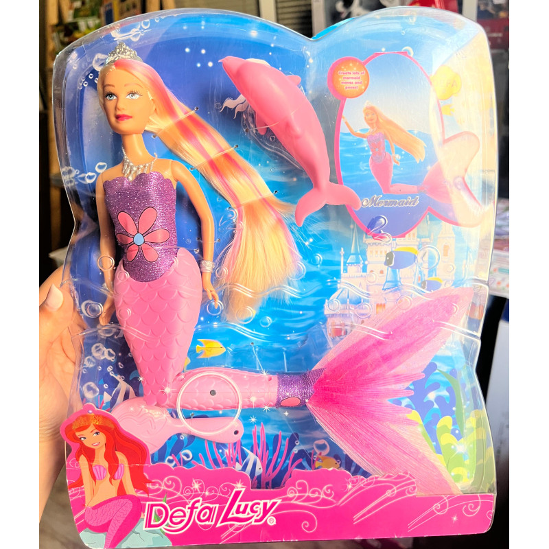 Poupée barbie sirene avec dauphin | la maison du bebe