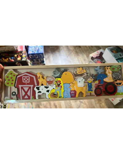 Rectangular wooden puzzle