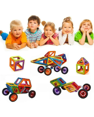 Jeu de blocs magnétiques voiture 46 pièces