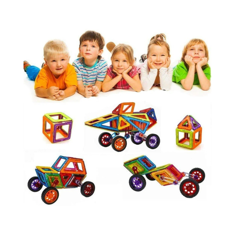 Jeu de blocs voiture magnétiques 46 pcs la maison du bebe