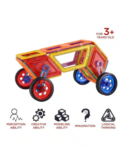 Jeu de blocs magnétiques voiture 46 pièces