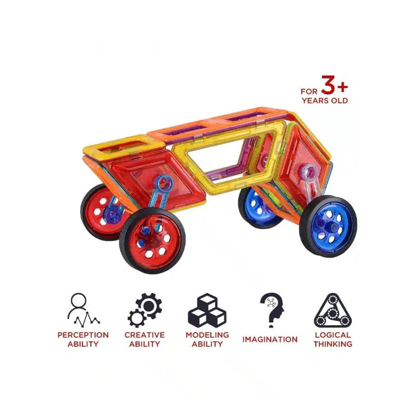 Jeu de blocs voiture magnétiques 46 pcs la maison du bebe