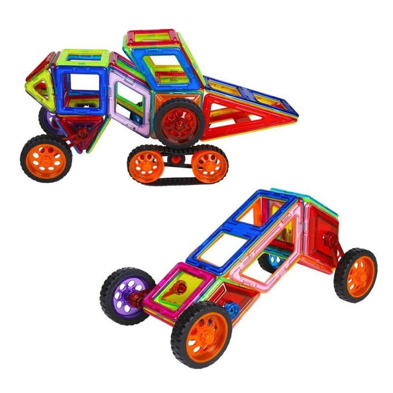 Jeu de blocs voiture magnétiques 46 pcs la maison du bebe