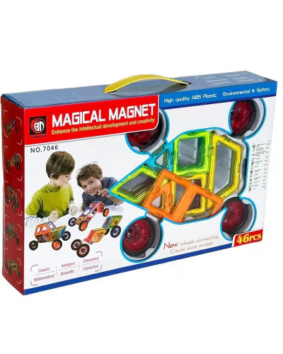 Jeu de blocs magnétiques voiture 46 pièces