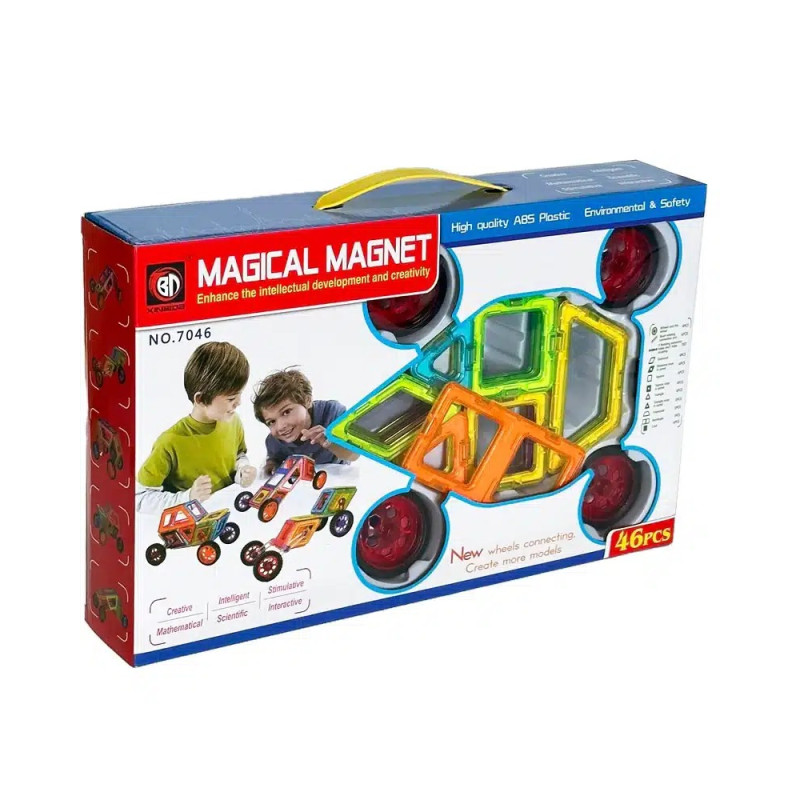 Jeu de blocs voiture magnétiques 46 pcs la maison du bebe