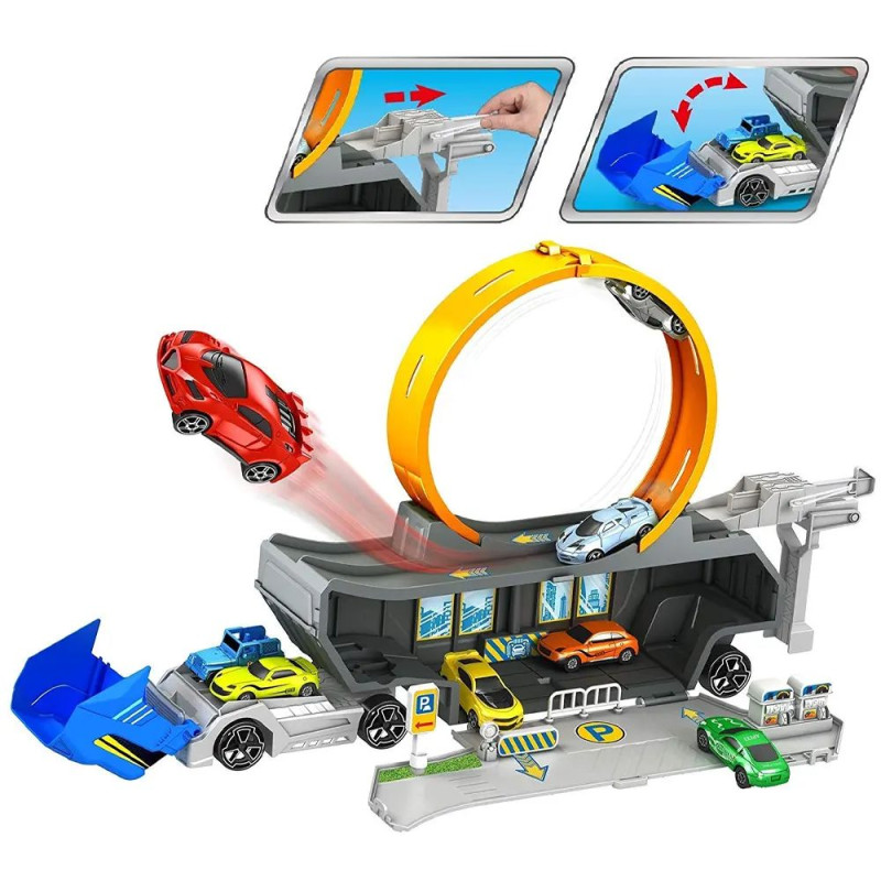 Circuit avec camion lanceur de voiture