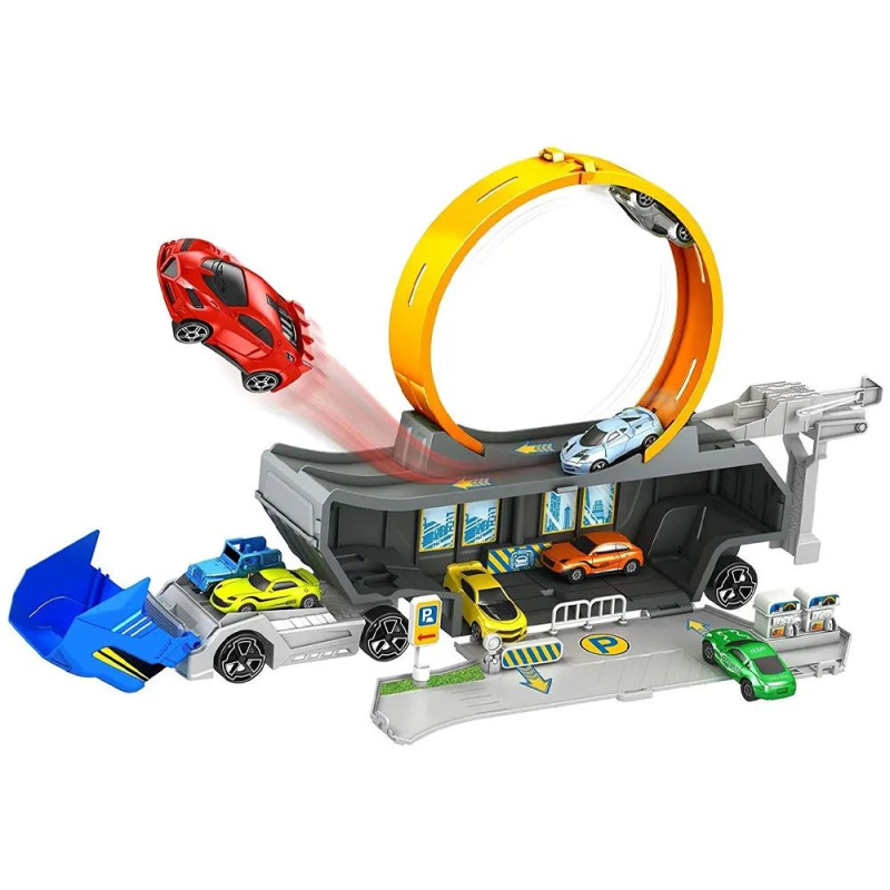 circuit avec camion lanceur de voiture | la maison du bebe