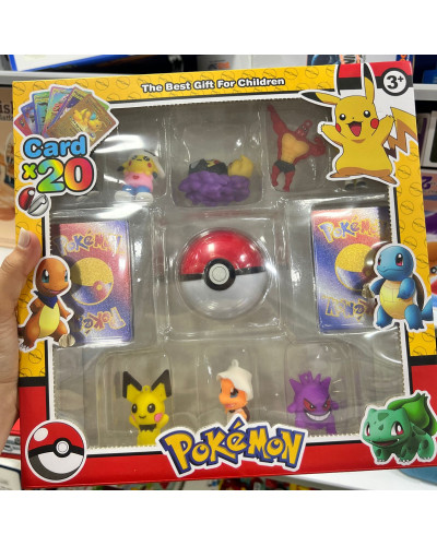 Set de figuras y cartas Pokémon