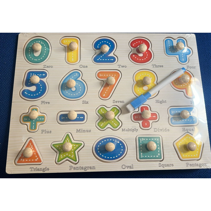 Puzzle en bois chiffres et lettres | la maison du bebe