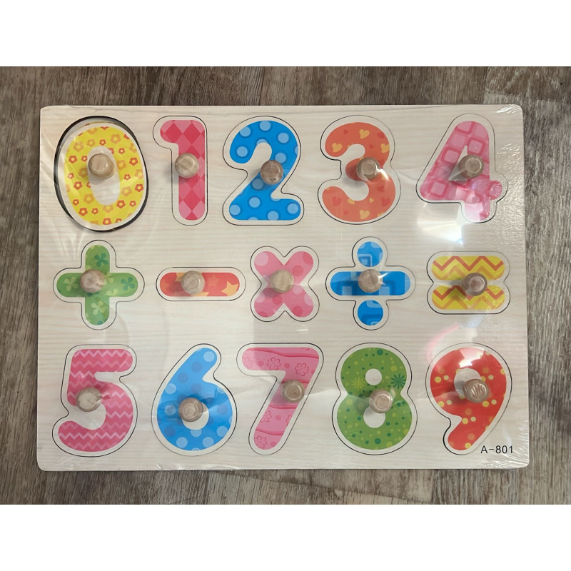 Puzzle en bois chiffres et lettres | la maison du bebe Puzzle en bois chiffres et lettres | la maison du bebe