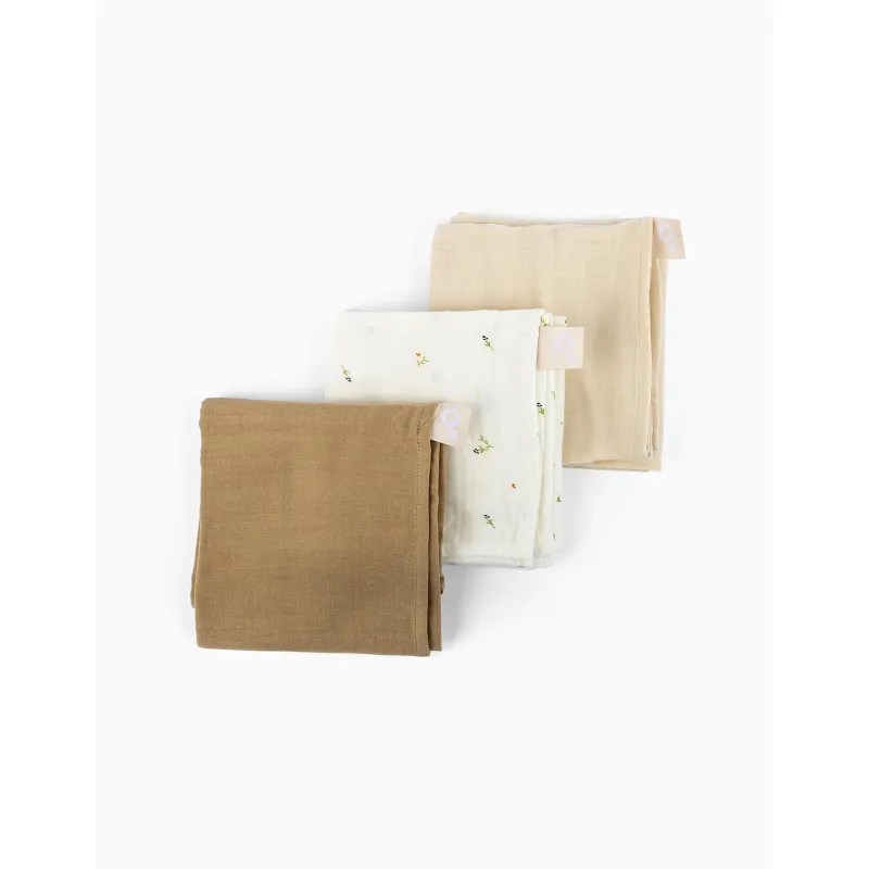 Set de 3 paños de muselina Crème Lovely Doomoo