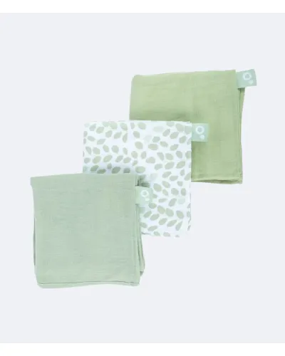 Set de 3 muselinas Leaves Green Lovely Doomoo