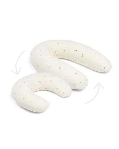 Coussin de maternité Twisty 2 en 1 Sweety Cream Doomoo, housse crème en coton bio