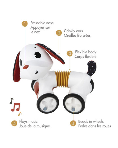 Jouet d’éveil musical Follow Me Charlie Tiny Rockers Tiny Love, petit chien à roulettes