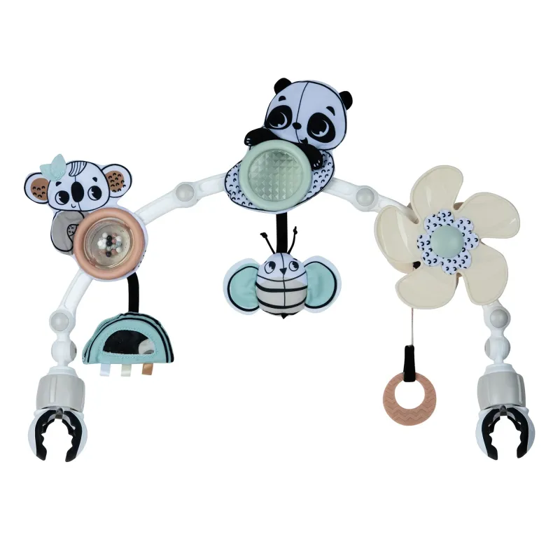 Arche de poussette Sunny Stroll Black & White Tiny Love avec jouets suspendus noir et blanc