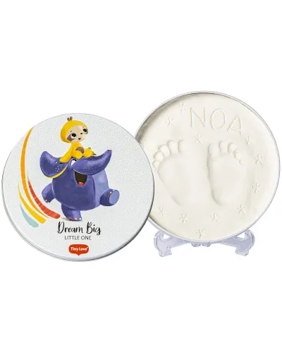 Boîte à empreintes bébé Magic Box ronde en métal Tiny Creations Tiny Love