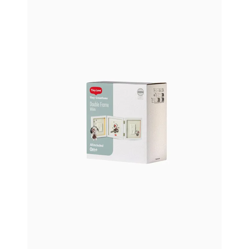 Cadre d’empreintes bébé Double Frame blanc Tiny Creations Tiny Love