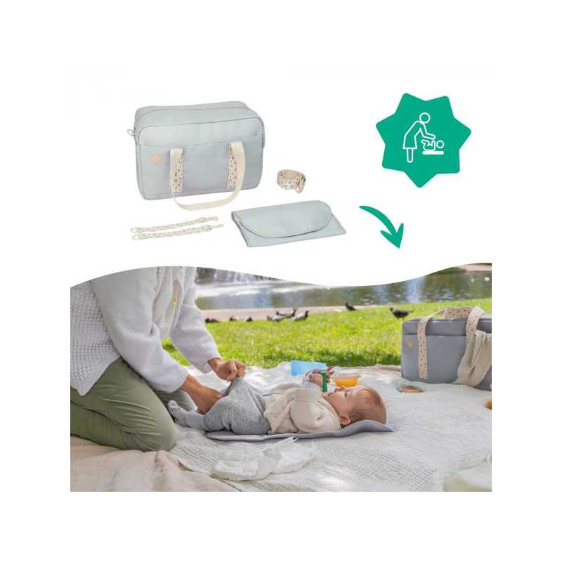 Bolso cambiador Bowling gris con cambiador Badabulle