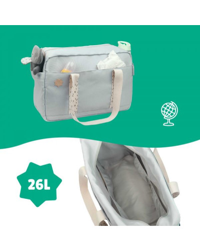 Sac à langer Bowling gris avec plan à langer, Badabulle
